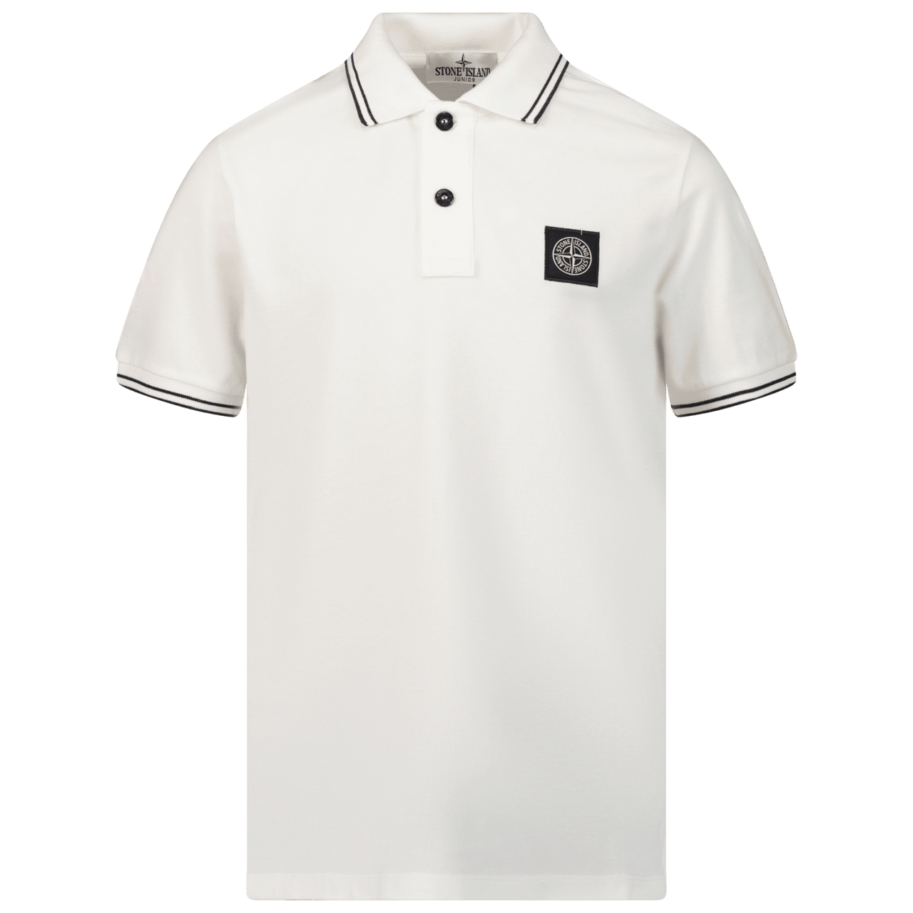 Stone Island Junior Stone Island Kinder Jongens Polo Off White Wit