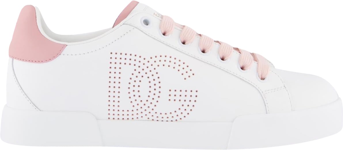 Dolce & Gabbana Dames Portofino Sneaker Wit/Roze Wit