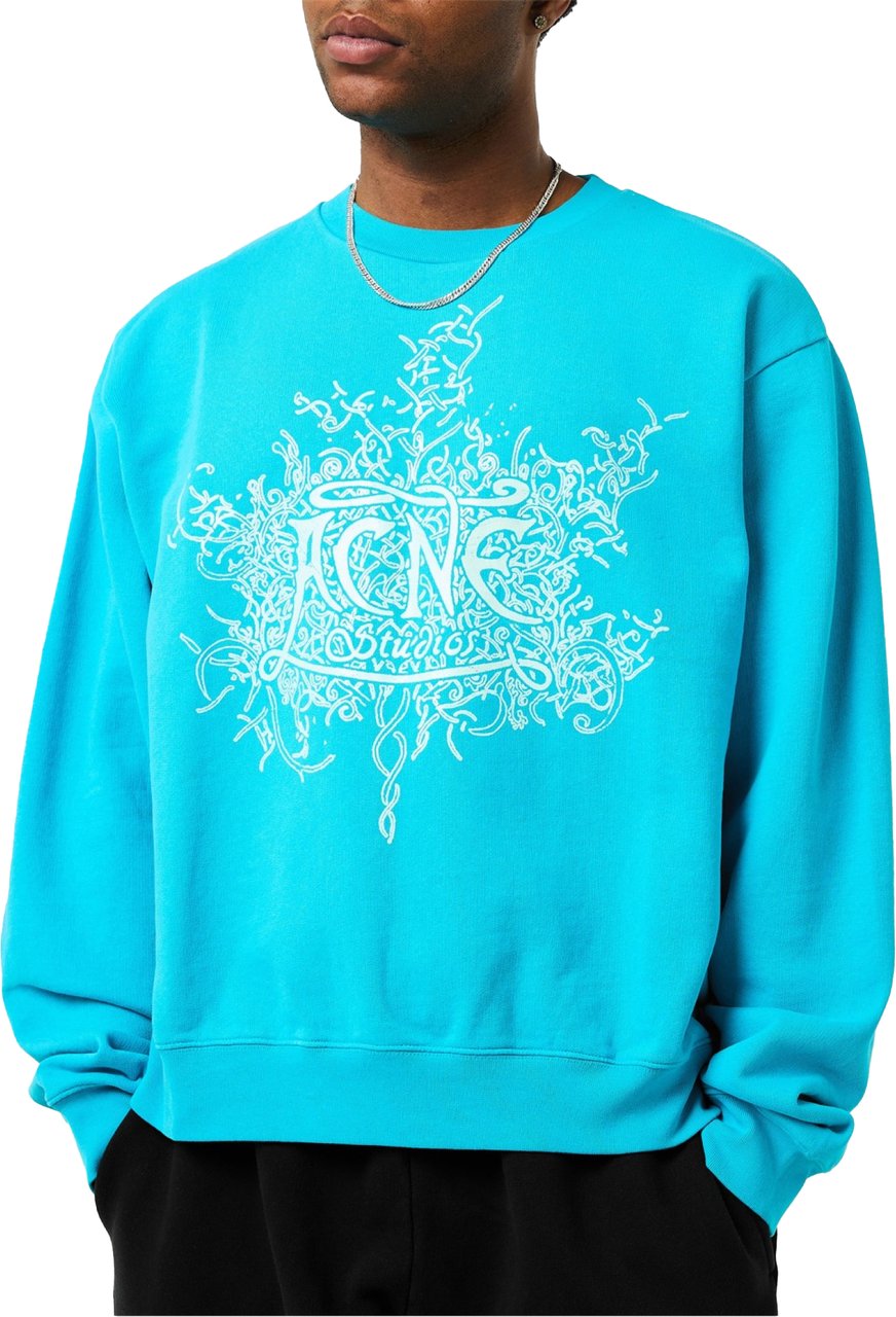 Acne Studios Franzisko Devil Glow Logo Sweatshirt Blauw