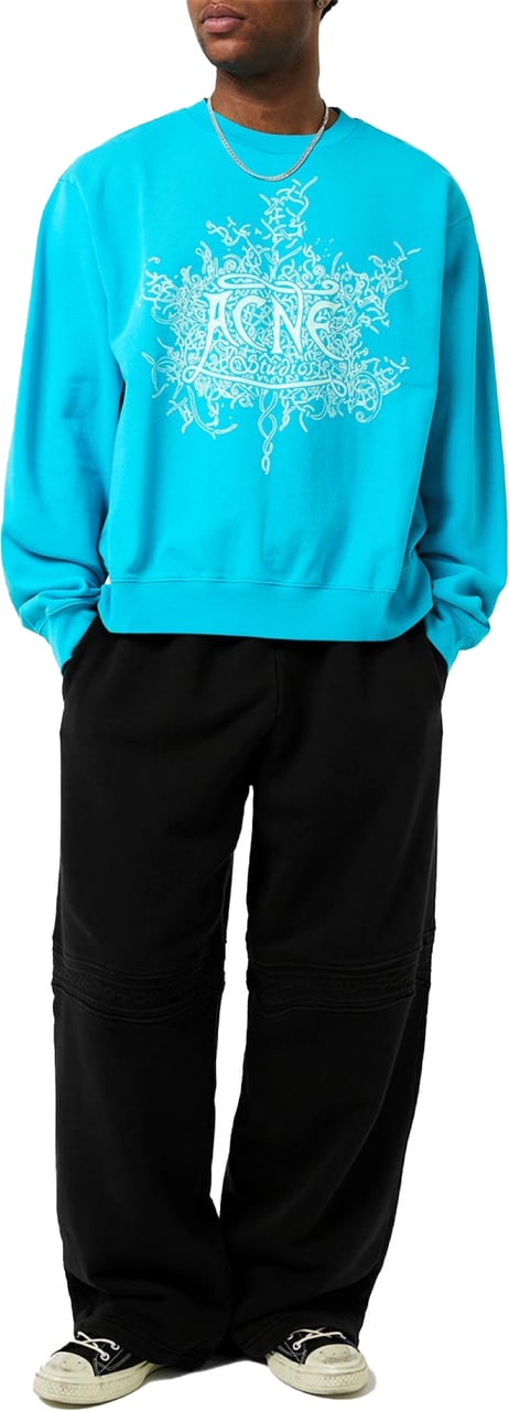 Acne Studios Franzisko Devil Glow Logo Sweatshirt Blauw