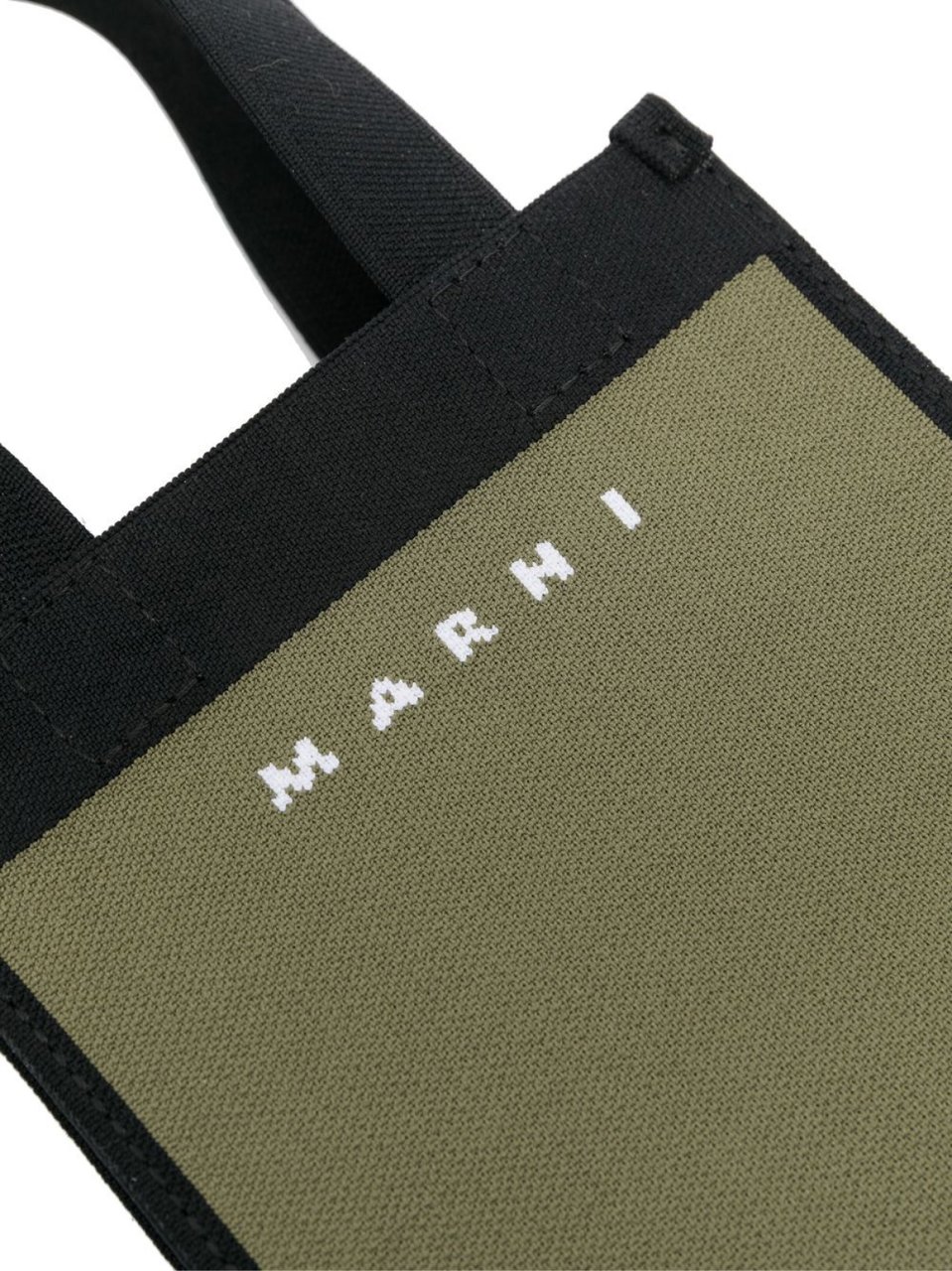 Marni Logo Knit Crossbody Tote Bag Groen