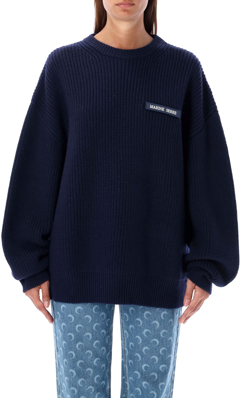 Marine Serre Fisherman Sweater Blu Blauw