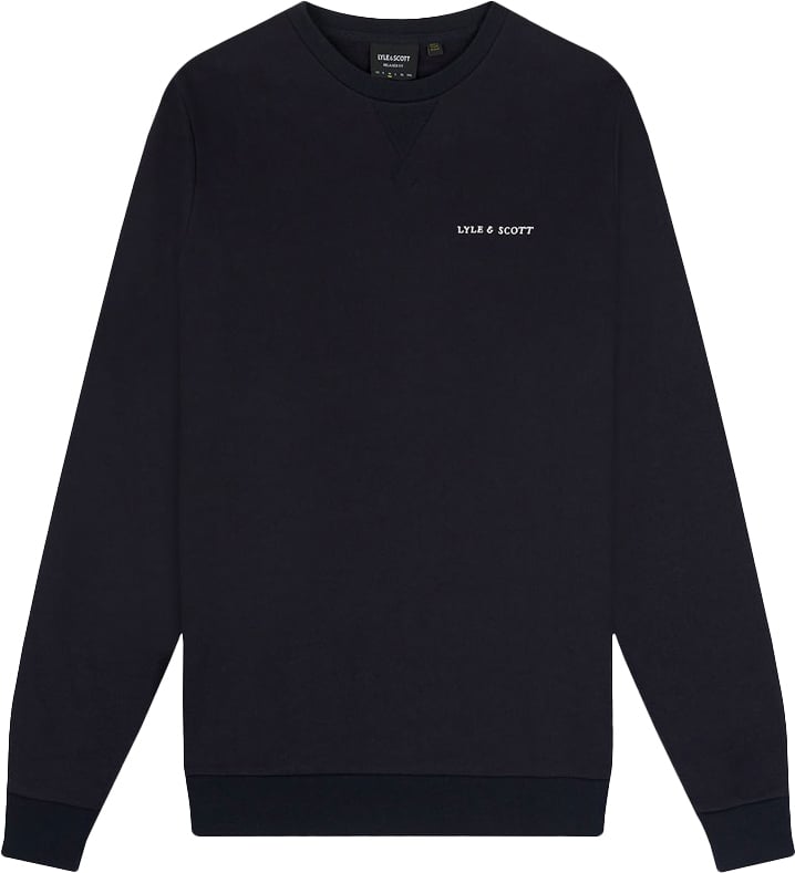 Lyle & Scott Lyle & Scott Loopback Embroidered Crew Neck Sweatshirt Blauw