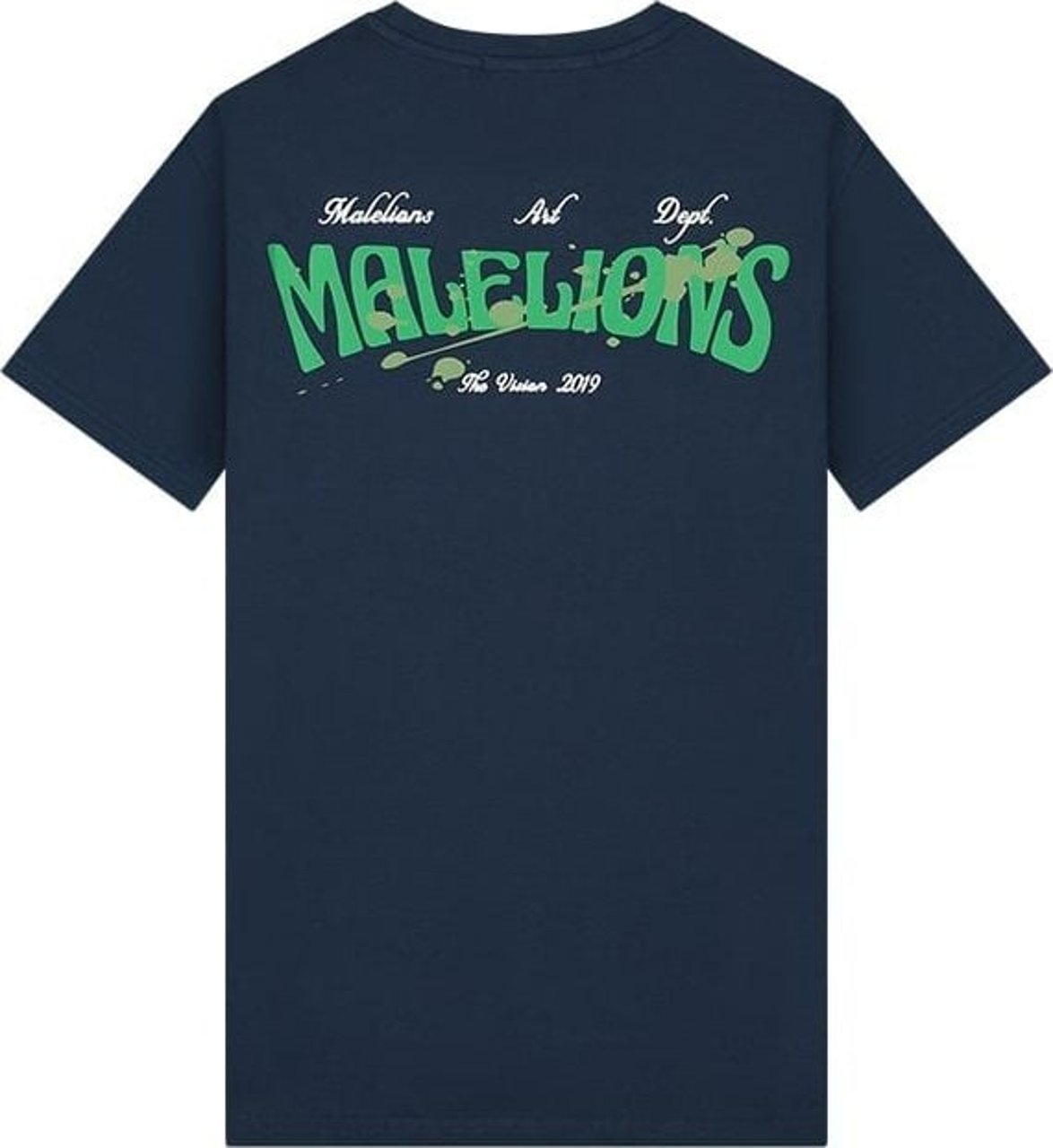 Malelions Boxer 2 T-Shirt - Navy/Green Blauw