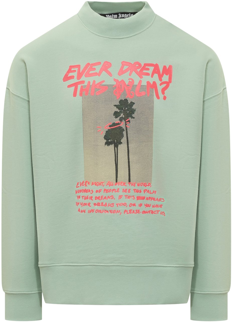 Palm Angels Printed Cotton Sweatshirt Groen