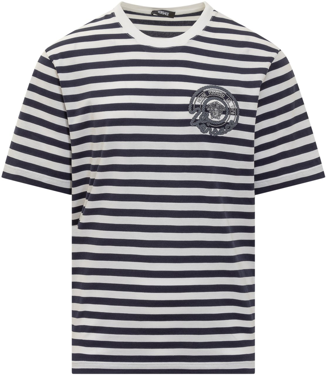 Versace T-Shirts And Polos Whitenavy Blue Blauw