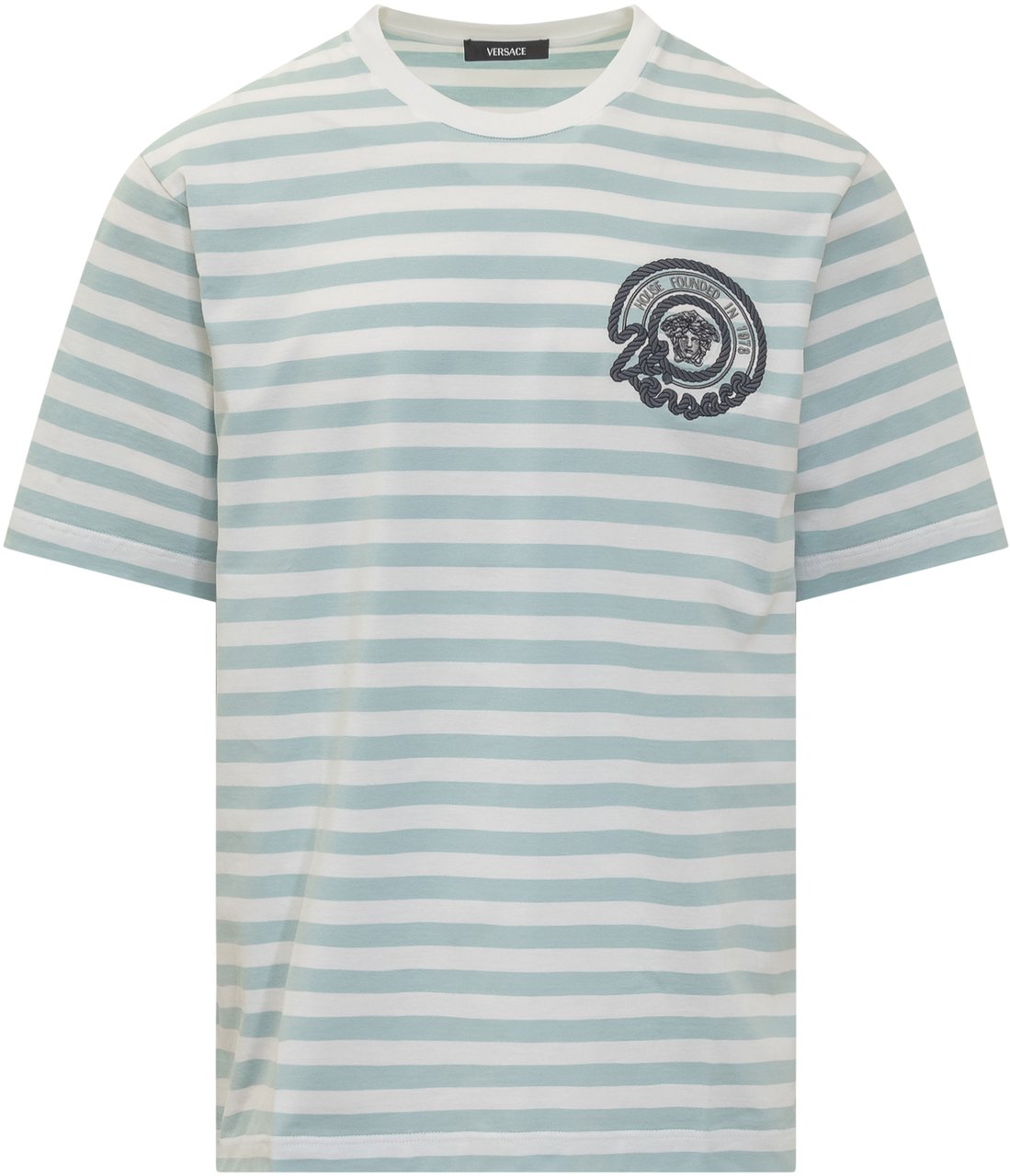 Versace T-Shirts And Polos Whitepale Blue Blauw