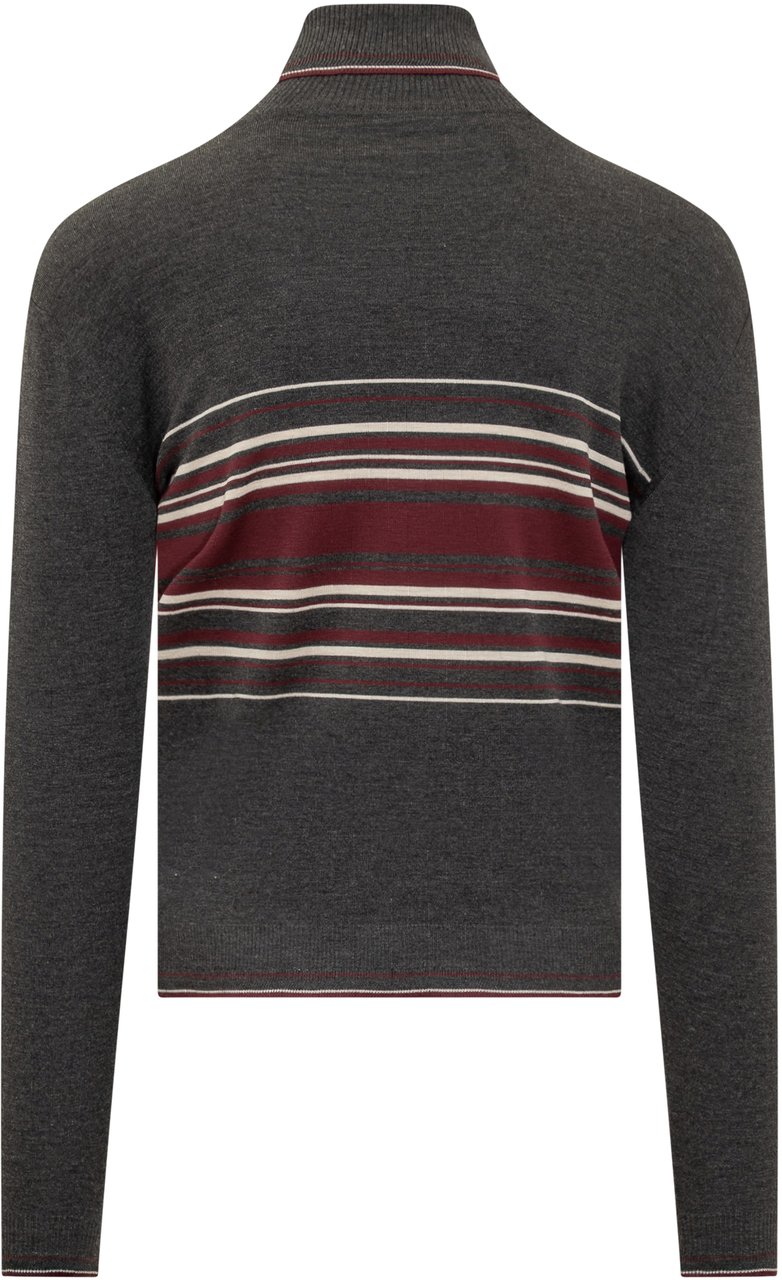 Dolce & Gabbana Heren Wool turtle neck Zwart/Rood Zwart