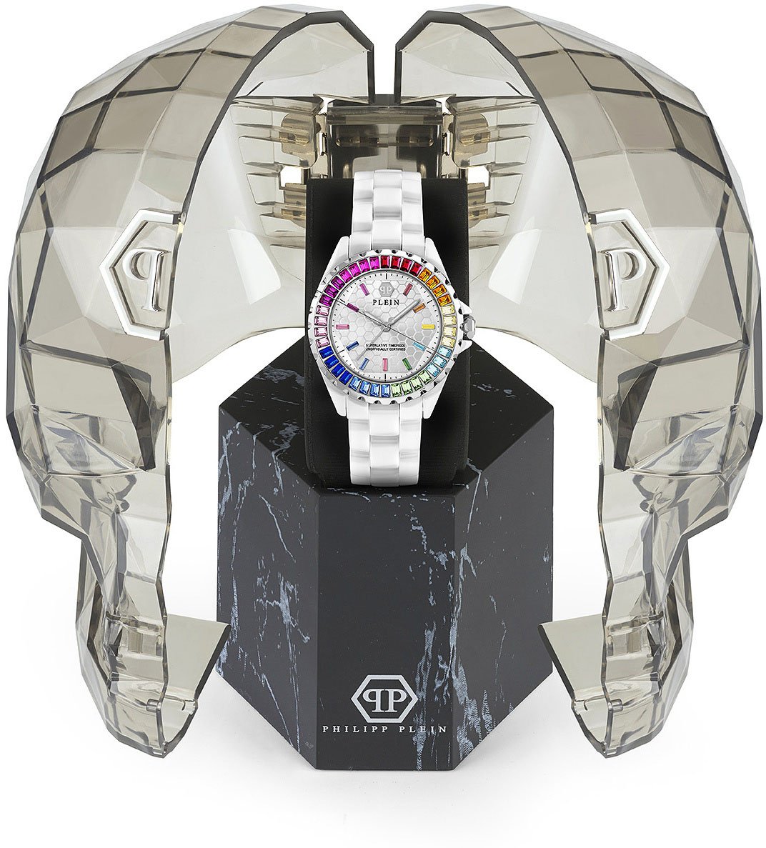 Philipp Plein PWPPA0124 Plein Heaven dameshorloge Zilver
