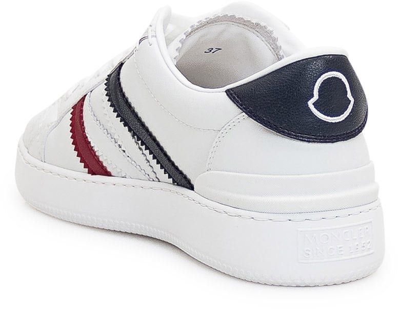 Moncler Moncler White synthetic leather Monaco M sneakers Wit