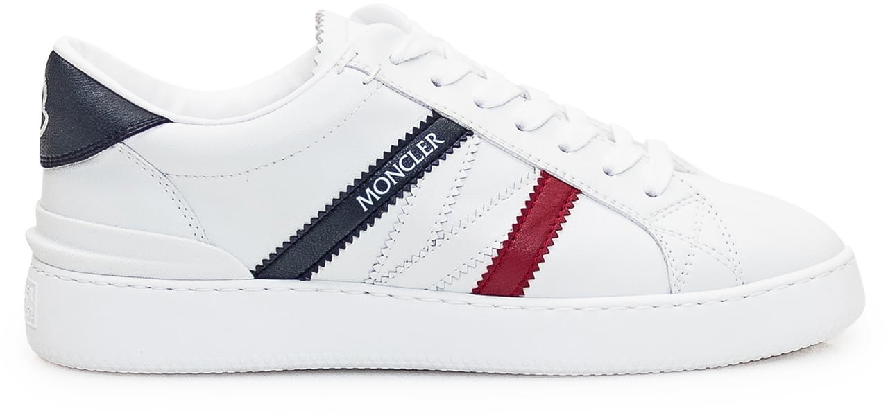 Moncler Moncler White synthetic leather Monaco M sneakers Wit
