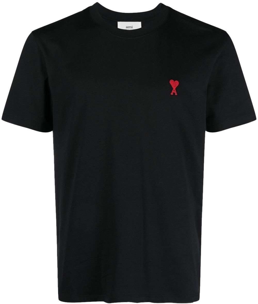 AMI Paris t shirt a logo ami de coeur Zwart