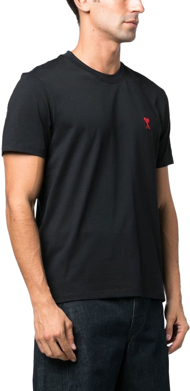 AMI Paris t shirt a logo ami de coeur Zwart