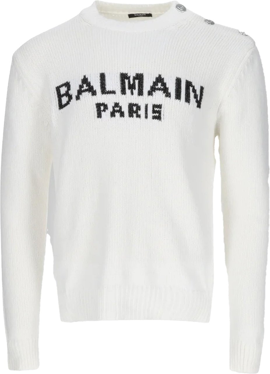 Balmain Balmain Cotton Logo Sweater Wit