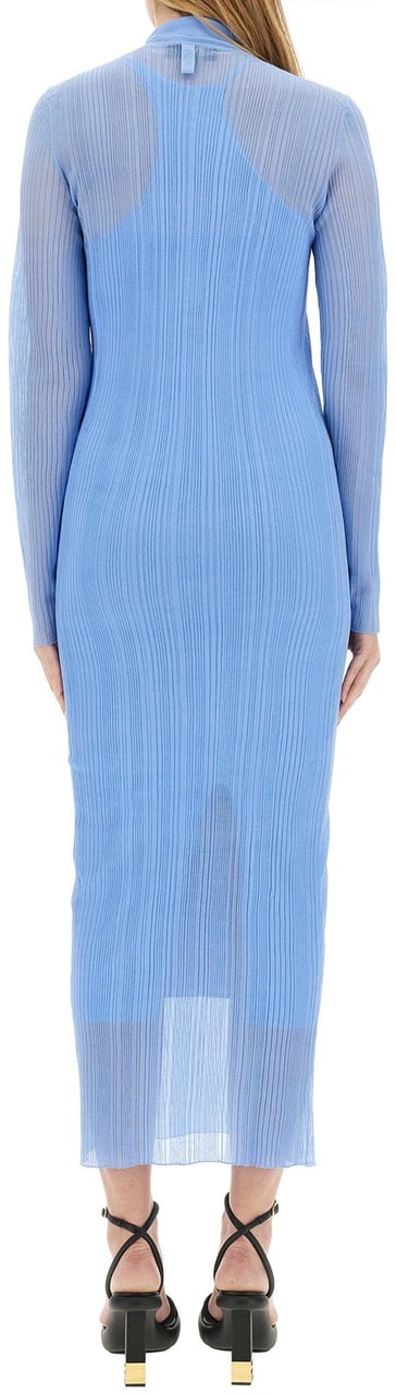Fendi Fendi Light blue silk blend long dress Lichtblauw