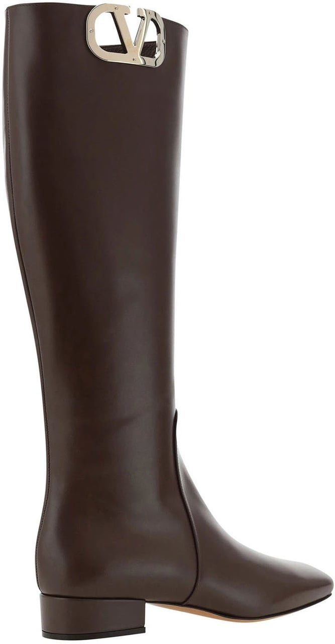Valentino Valentino Garavani Leather Logo Boots Bruin