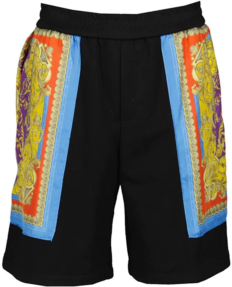 Versace Versace Barocco Goddess Night Print Shorts Zwart