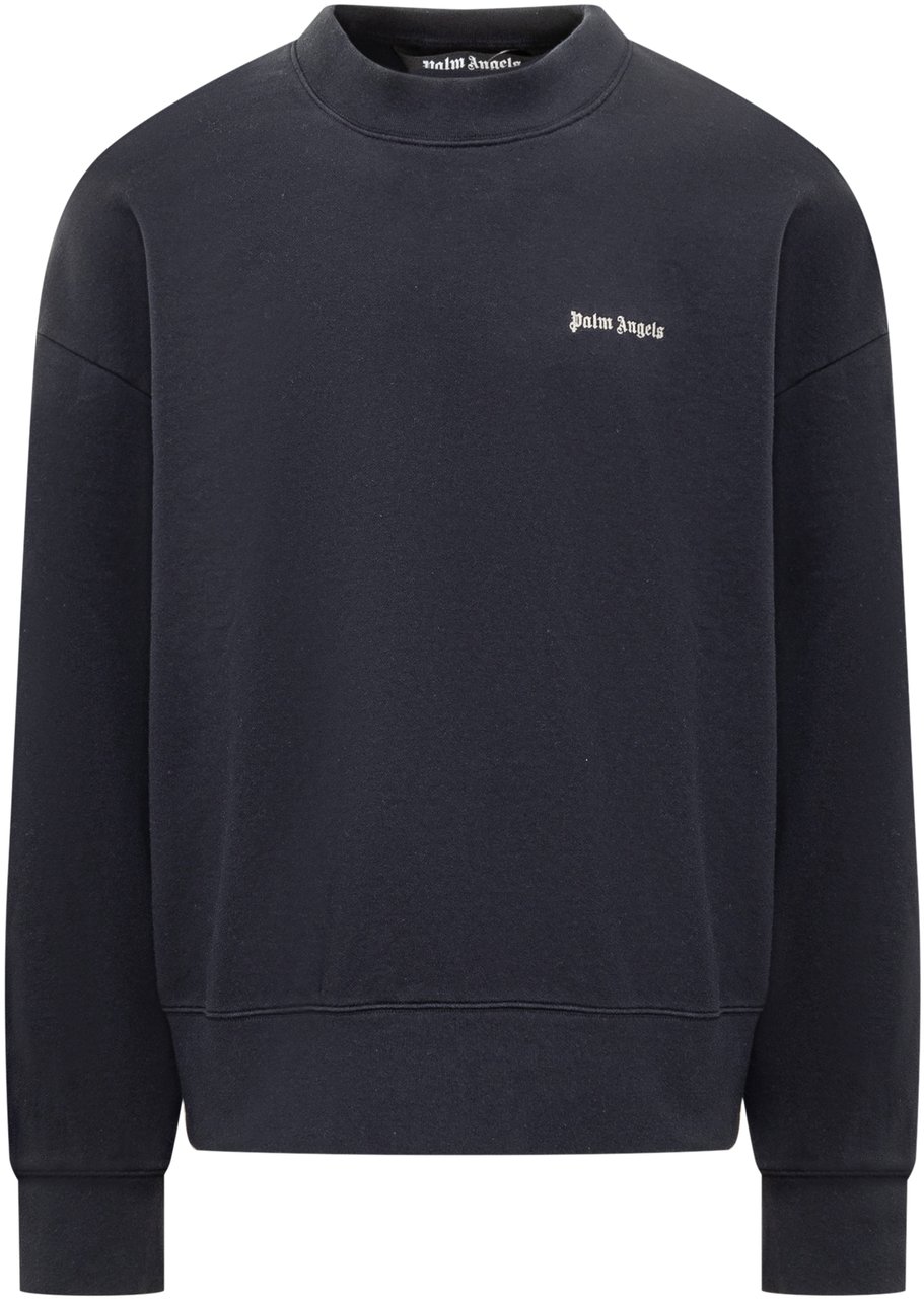 Palm Angels Palm Angels Navy blue cotton oversize sweatshirt Blauw