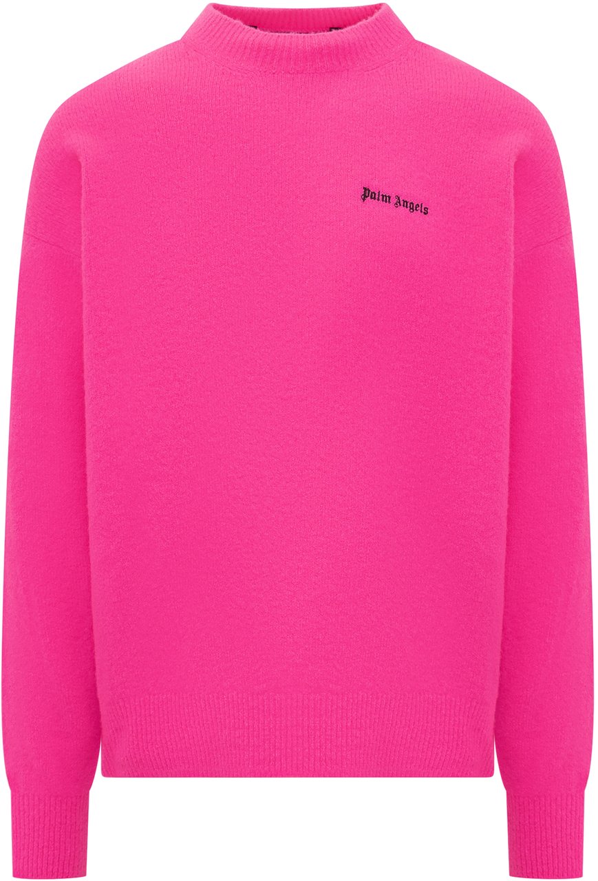 Palm Angels Palm Angels Fluo fuchsia stretch wool sweater Roze