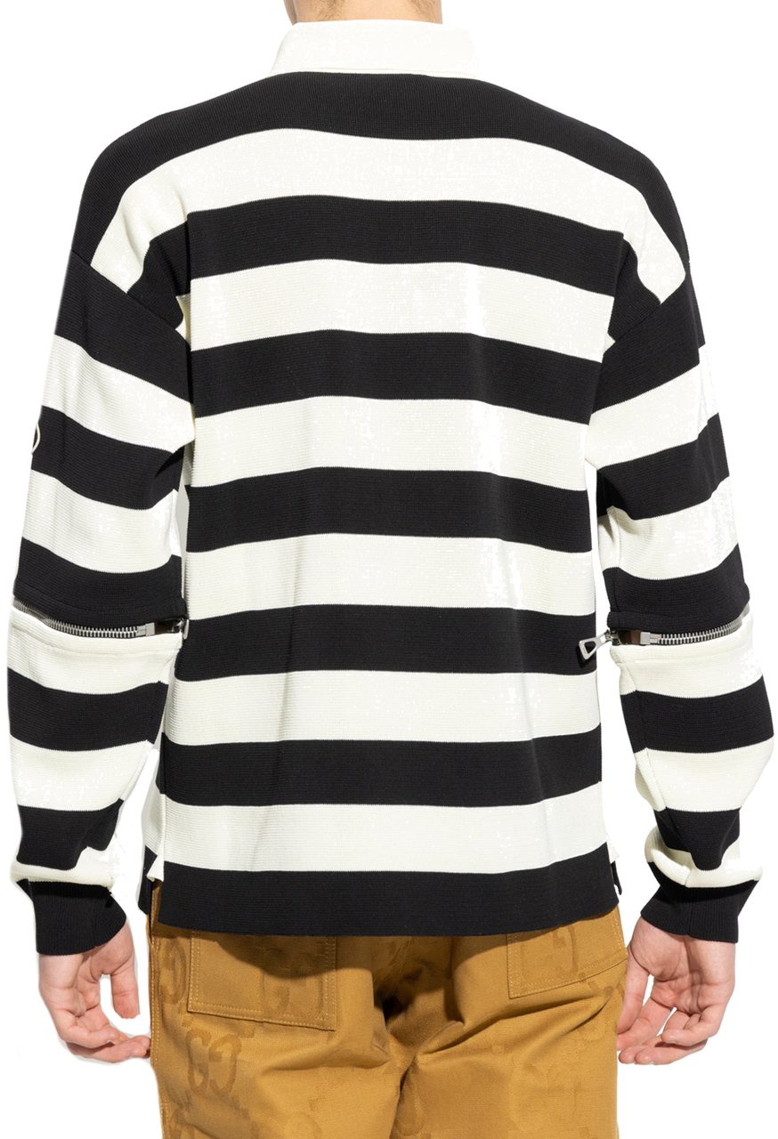 Gucci Gucci Striped Cotton Polo Wit