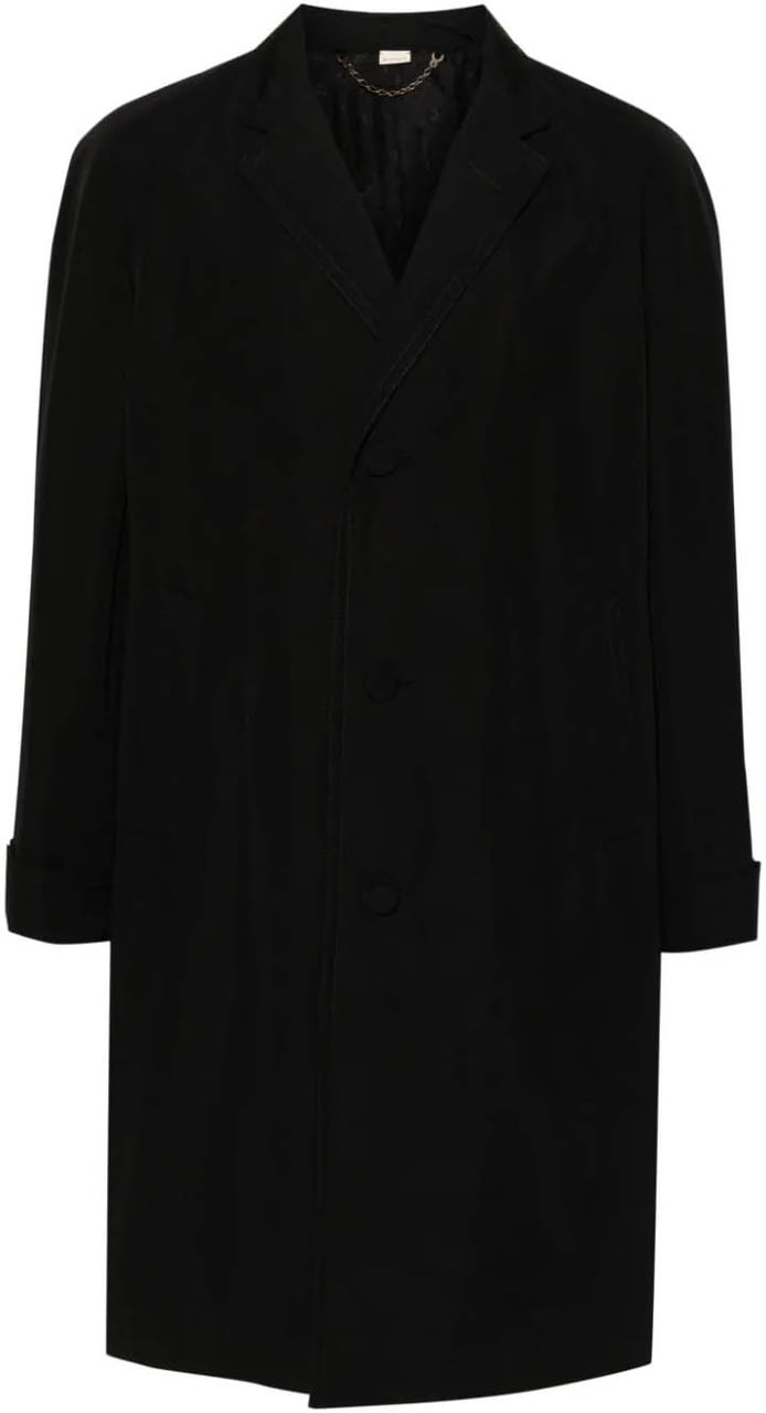 Gucci Single-breasted Cotton Poplin Coat Zwart