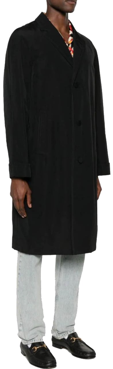 Gucci Single-breasted Cotton Poplin Coat Zwart