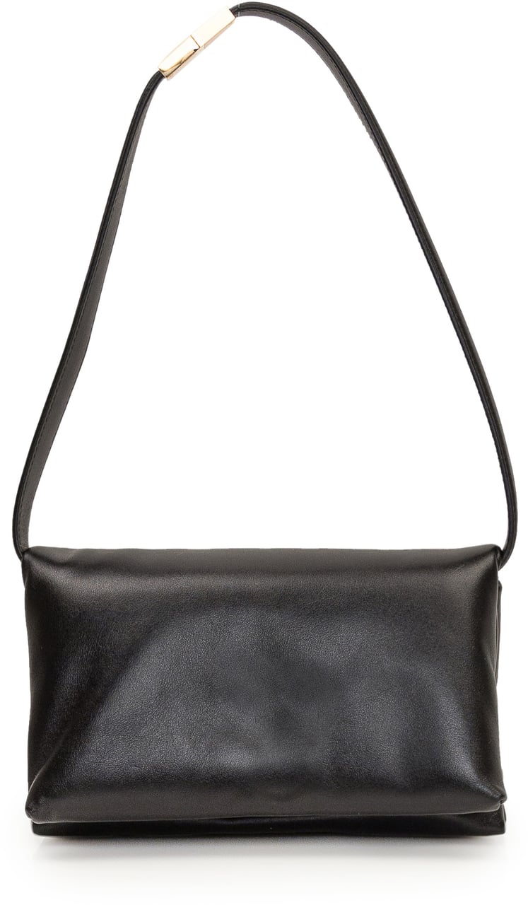 Marni Marni Black leather Prisma crossbody bag Zwart