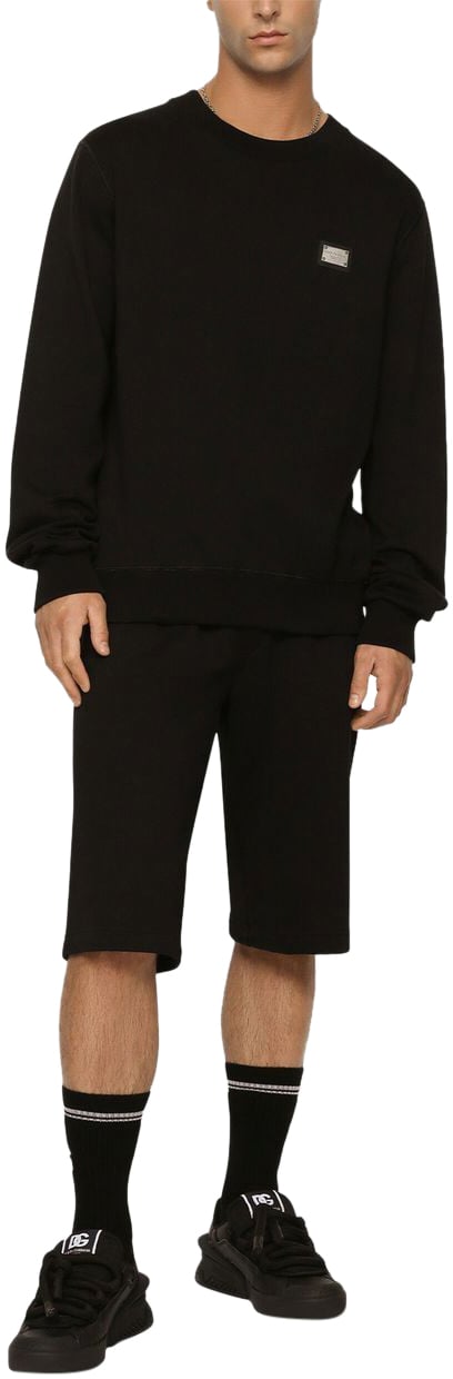 Dolce & Gabbana Jersey Sweatshirt With Branded Tag Zwart