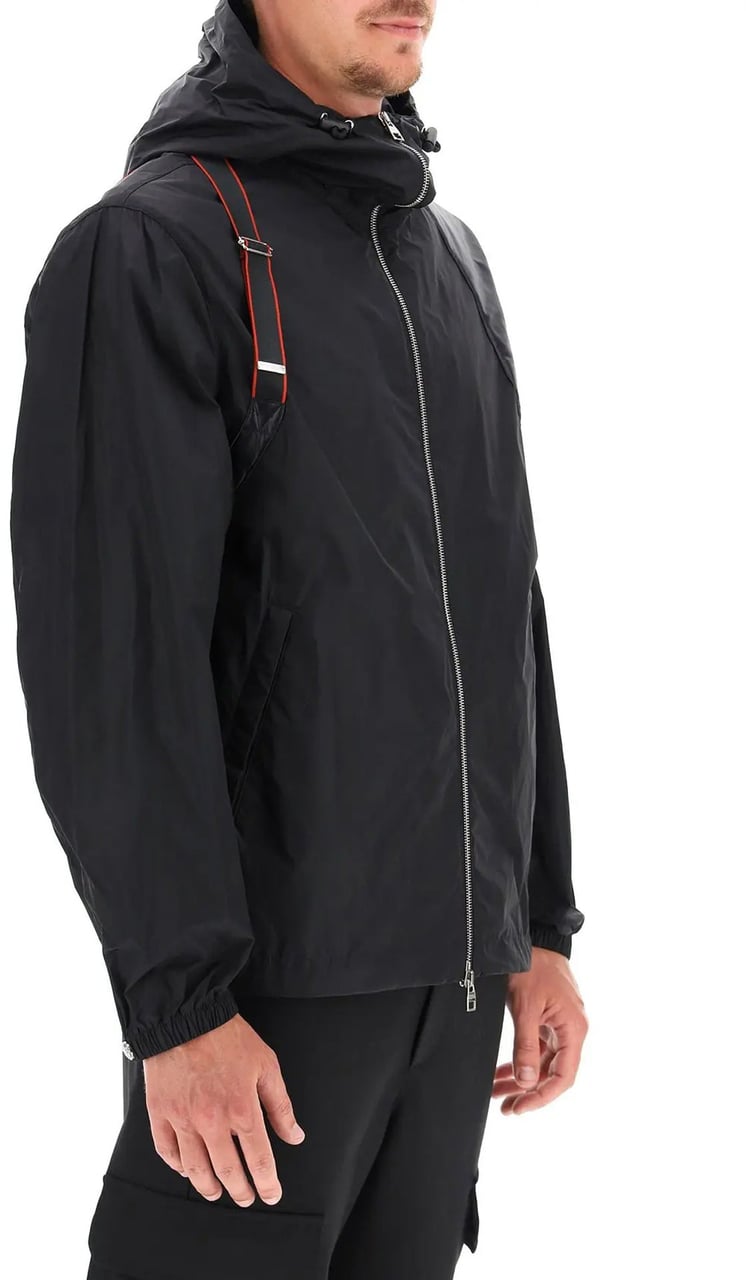 Alexander McQueen Heren Logo Harness Windbreaker Zwart