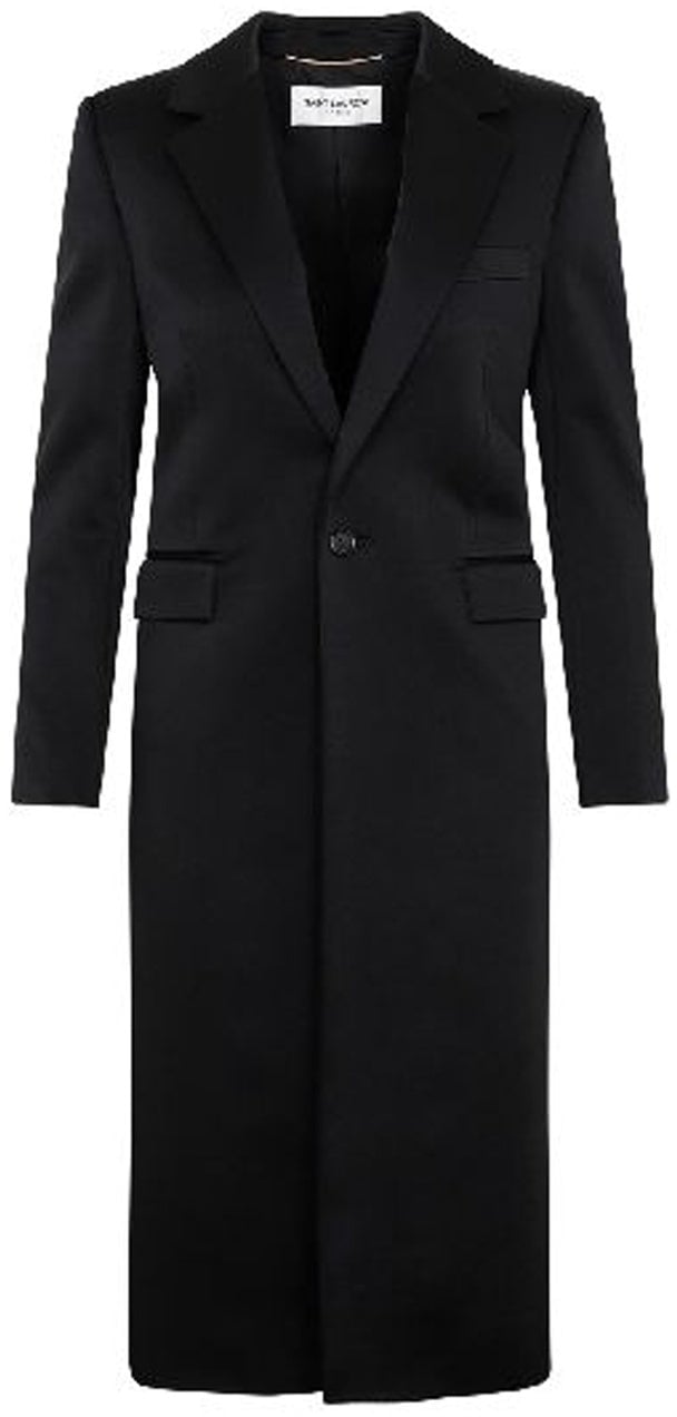 Saint Laurent Saint Laurent Satin Coat Zwart