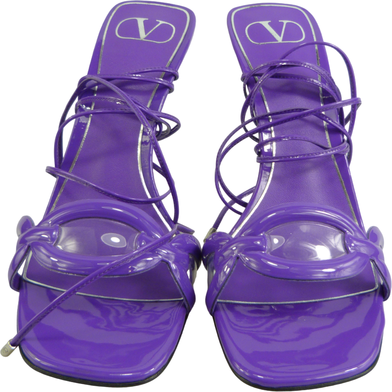 Valentino Garavani Sandalo in Pelle Viola con Laccio Paars