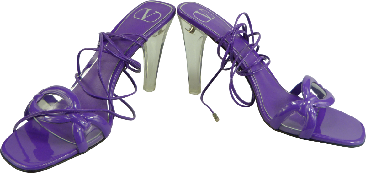 Valentino Garavani Sandalo in Pelle Viola con Laccio Paars
