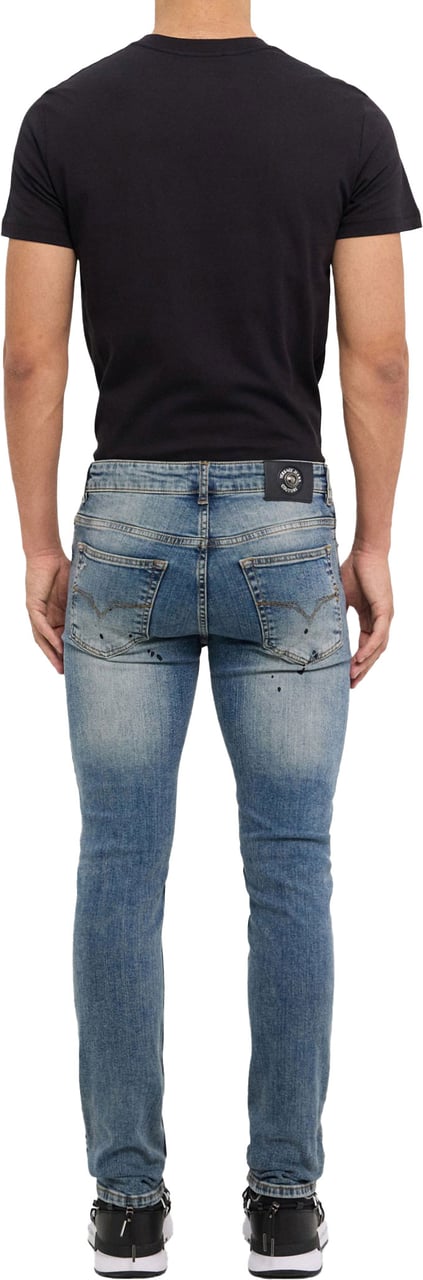 Versace Jeans Couture Blue Slim Jeans Milano Damaged Blauw