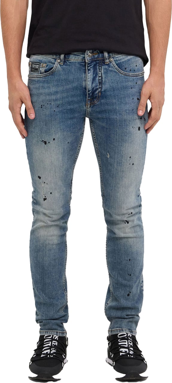 Versace Jeans Couture Blue Slim Jeans Milano Damaged Blauw