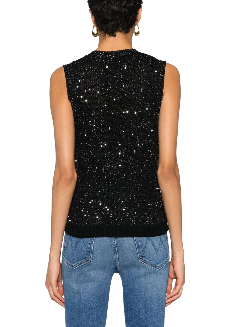 Golden Goose Knit vest with sequins 'Melyssa' Zwart