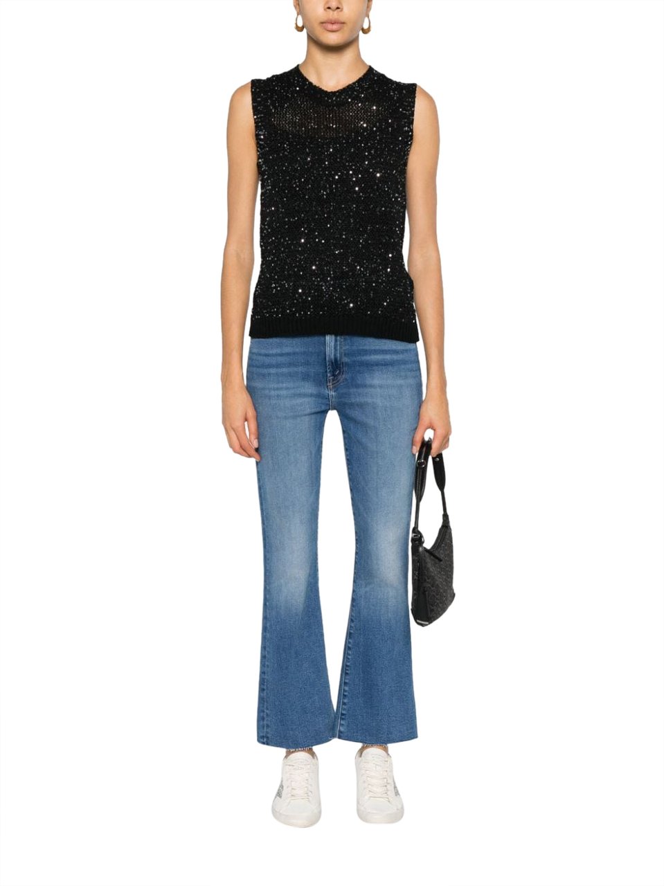 Golden Goose Knit vest with sequins 'Melyssa' Zwart