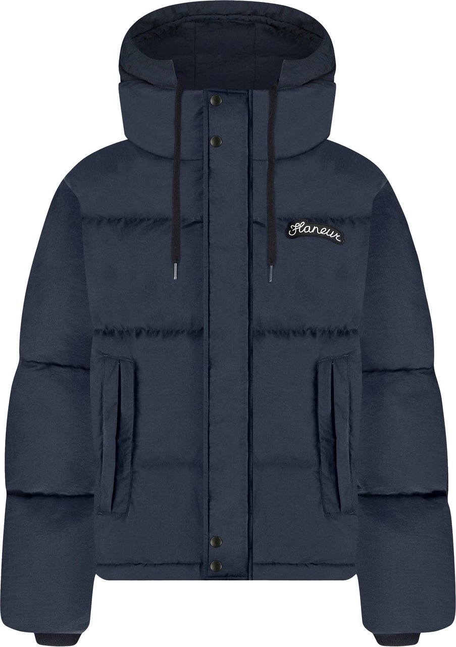 FLÂNEUR Signature Puffer Jacket Navy Blauw