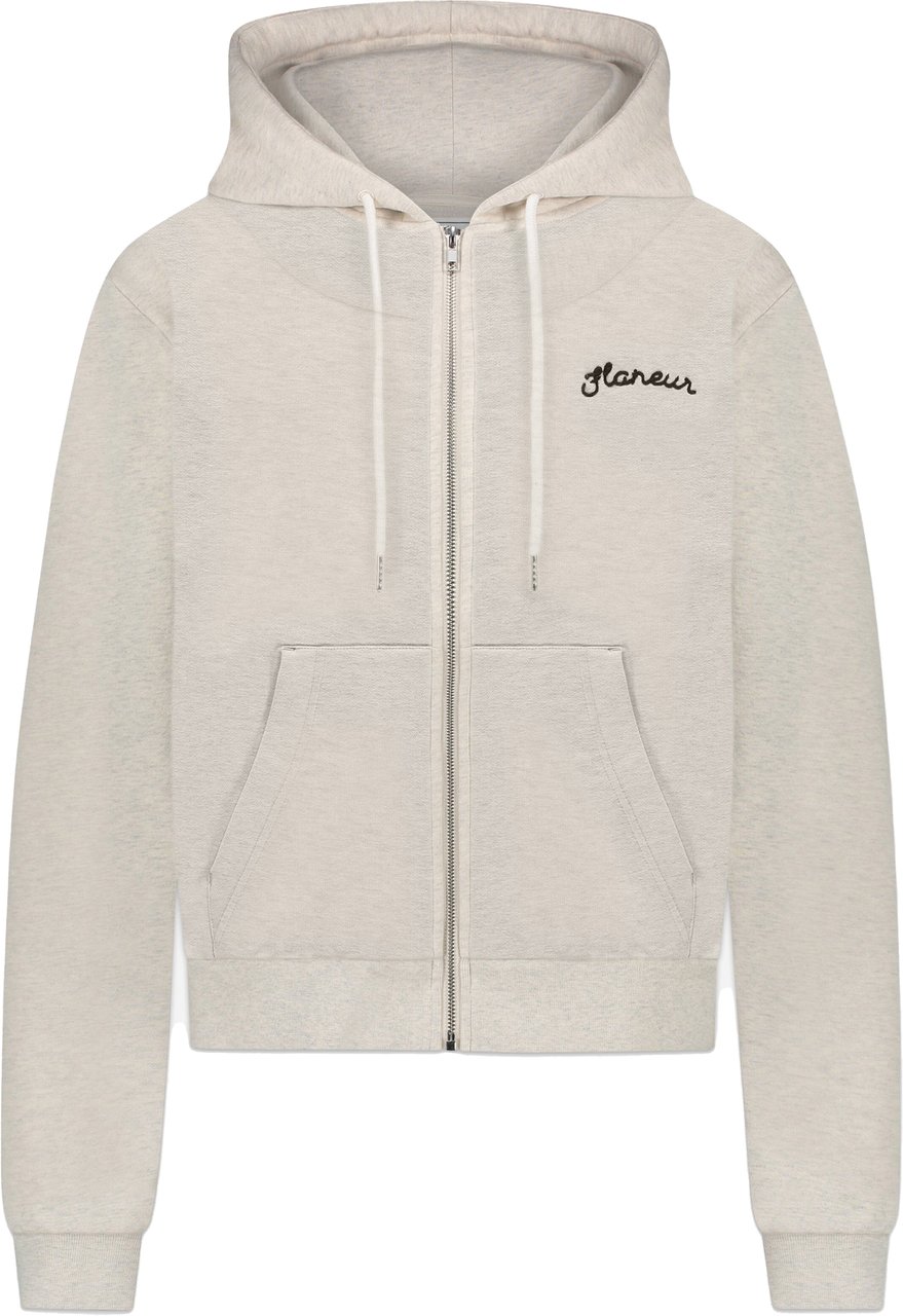FLÂNEUR Signature Zip-Up Hoodie | Heather Cool Grey Grijs