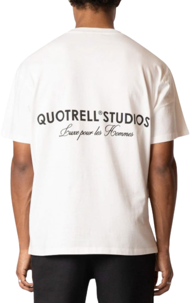 Quotrell Studios Tee | White/black Wit