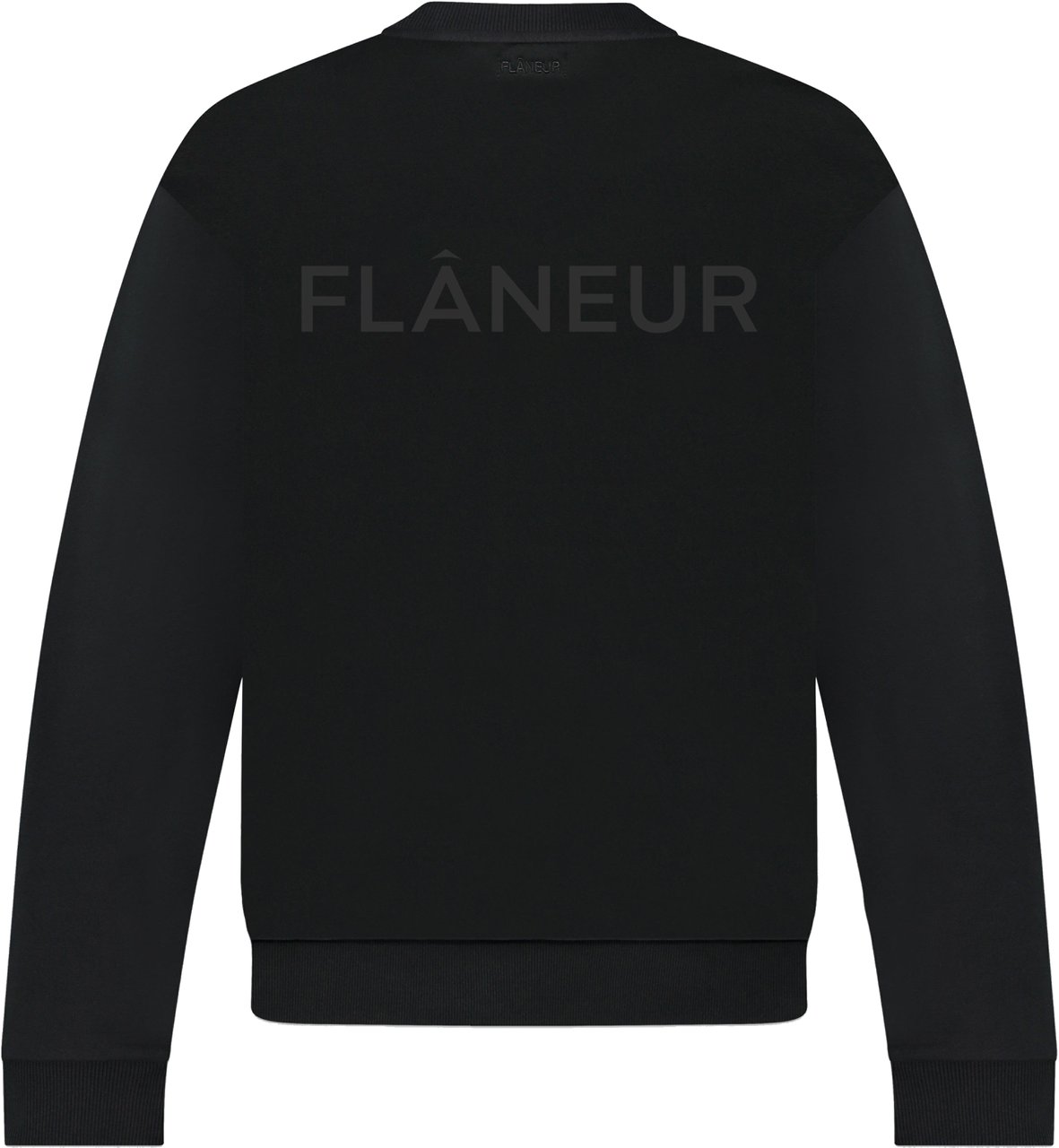 FLÂNEUR Tonal Logo Sweater | Black Zwart
