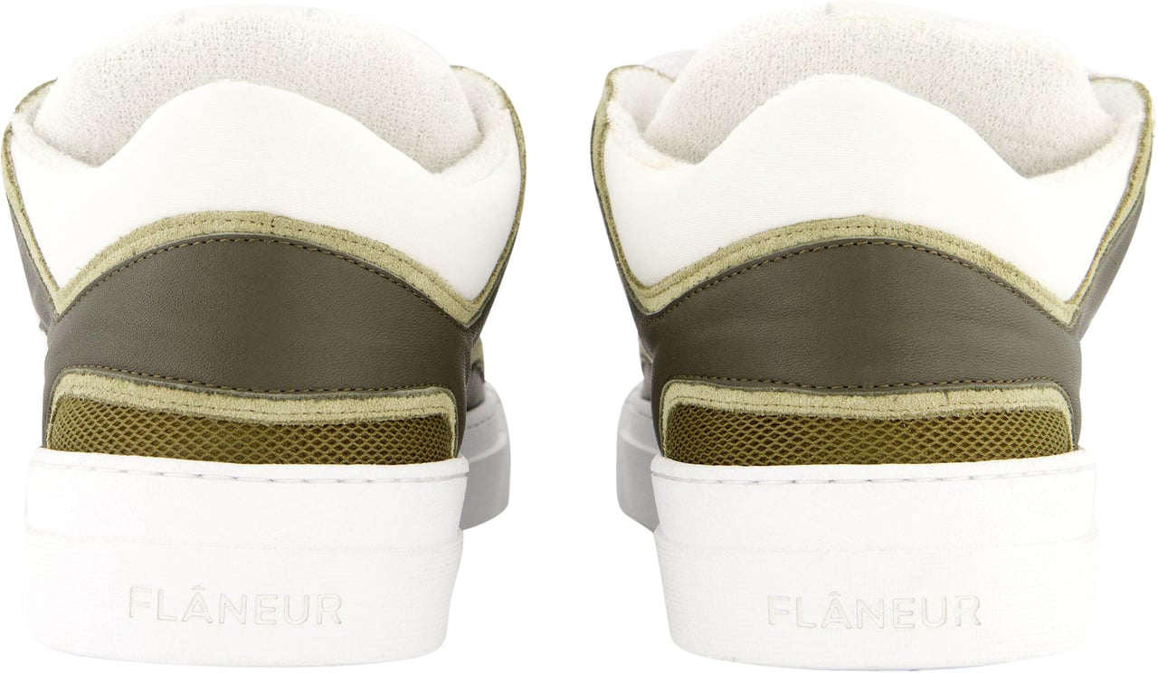 FLÂNEUR Avenue Sneaker | White/Green Groen