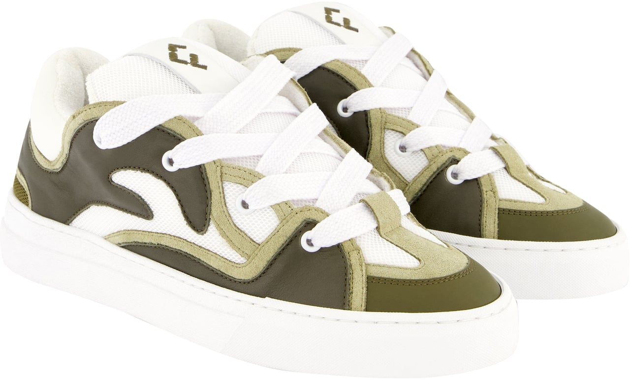 FLÂNEUR Avenue Sneaker | White/Green Groen