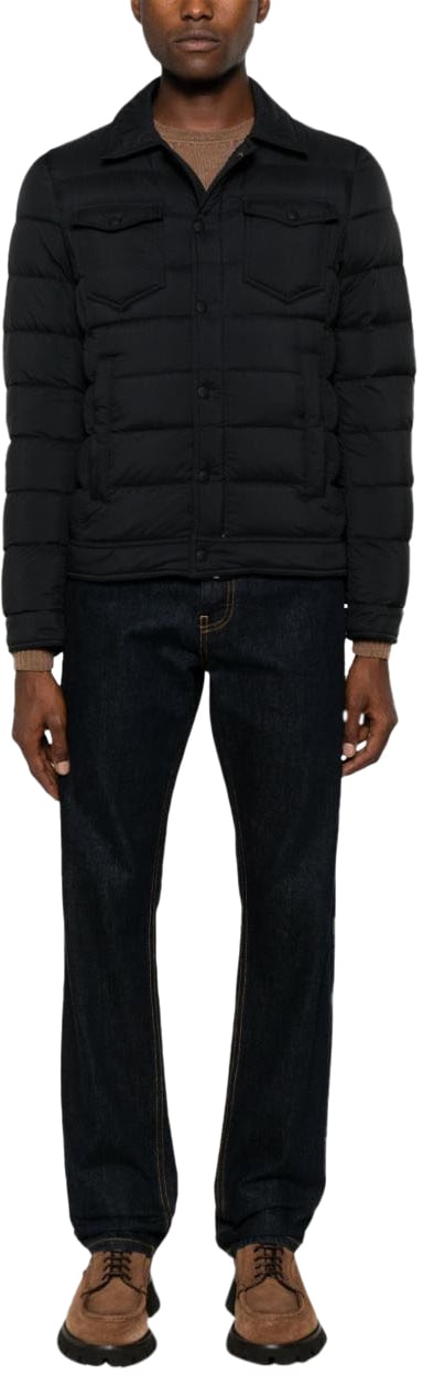 Herno Quilted down jacket 'La Denim' Zwart