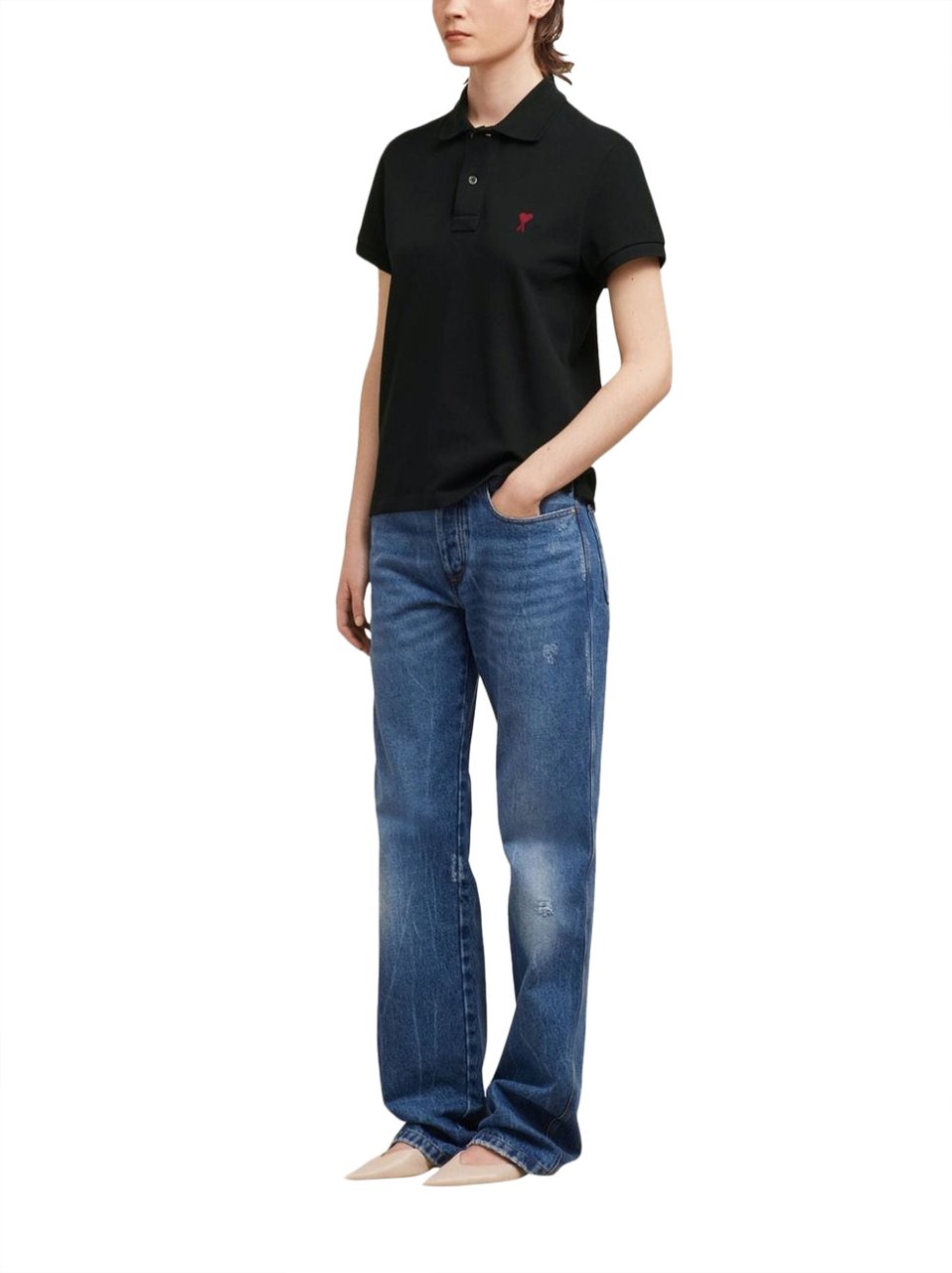 AMI Paris polo ami de coeur 2 Zwart