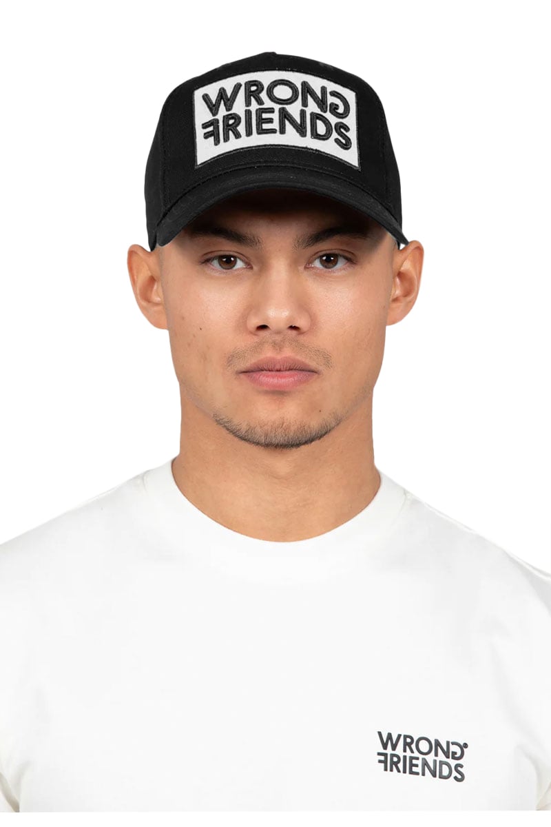 Wrong Friends BARCELONA CAP - BLACK/WHITE Zwart