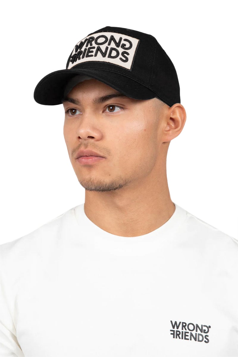 Wrong Friends BARCELONA CAP - BLACK/WHITE Zwart