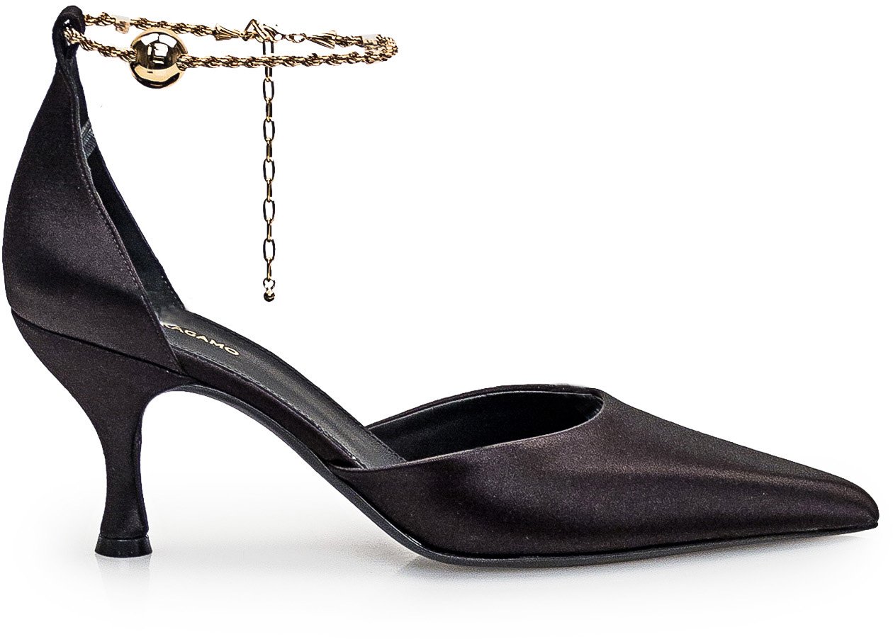 Ferragamo Décolleté con Catena Zwart