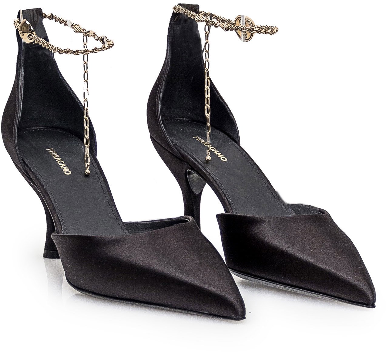 Ferragamo Décolleté con Catena Zwart