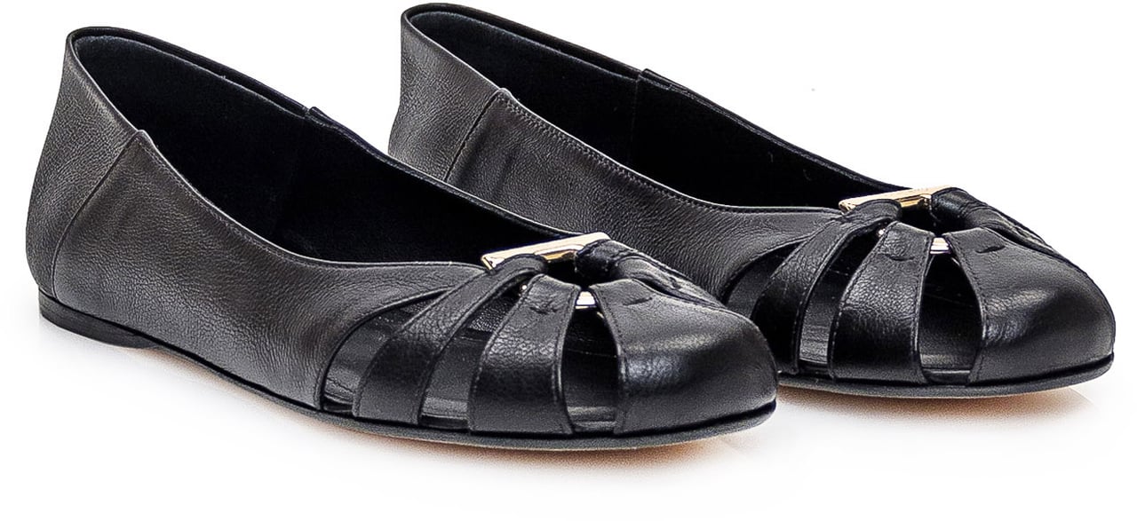 Ferragamo Ballerina in Pelle Zwart