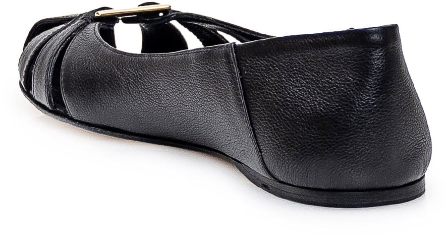 Ferragamo Ballerina in Pelle Zwart